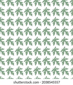 seamless green papaya leaf pattern
