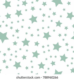 Seamless green pastel stars pattern