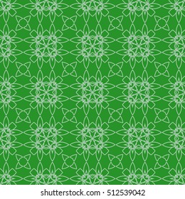 Seamless green pattern with graphic rhombus elements