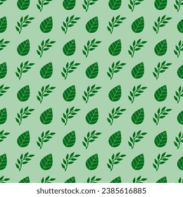 Patrón verde sin soldadura con fondo de hojas