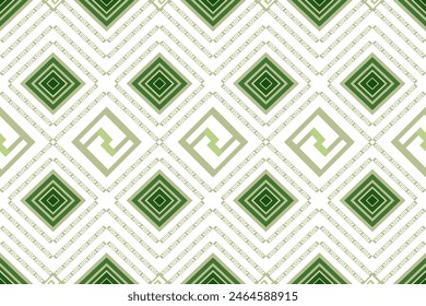 seamless green pattern with shapes