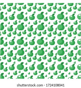 Seamless green plums pattern, greengage icon, vector illustration