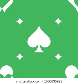 Seamless green poker pattern vector
