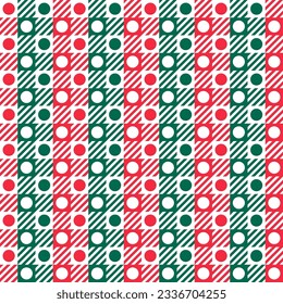 Seamless green red bangladesh flag color plaid fabric pattern background textile design for wallpaper, texture, printing, clothing. Vector.