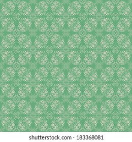  seamless green rustic background with lace pattern ornament