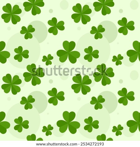 seamless green shamrock or three leaf or clover leaf pattern	