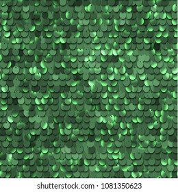 Seamless green shiny sequined texture - vector illustration eps10