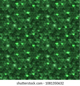 Seamless green shiny sequined texture - vector illustration eps10