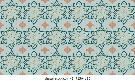 
Seamless green Thai pattern, Fine Thai patterns for textiles, wallpaper, curtains, pillows, clothing, tiles.
