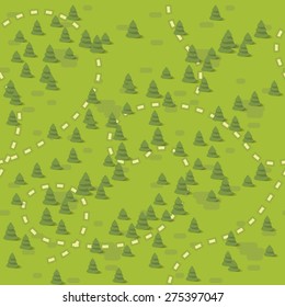 Seamless green tourist map pattern