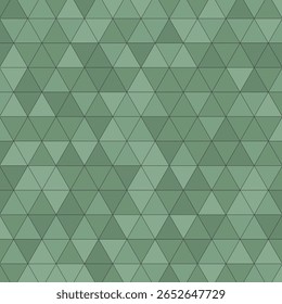 Plano de Fundo de Padrão de Triângulo Verde Sem Costura. Projeto de vetor de polígono geométrico abstrato. Moderno baixo estilo Poly repetindo textura para papel de parede, tecido, Web, papel de embrulho, impressão, ou projetos digitais.