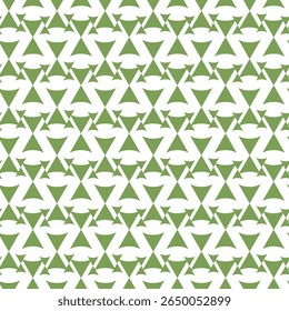 Seamless Green Triangle Pattern with Geometric Repeating Shapes