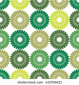 Seamless green vector geometric pattern.