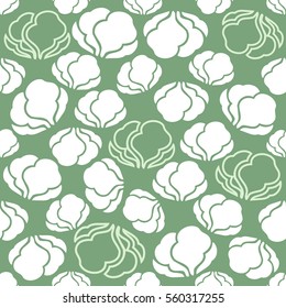 seamless green vegetable pattern background