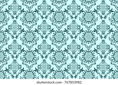 Seamless green wallpaper pattern. Floral ornament on background. Contemporary pattern. Wallpaper pattern