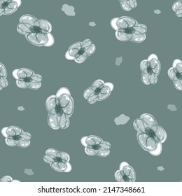 fondo de patrón de flor de color verde sin fisuras, tarjeta de saludo o tela