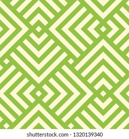 Seamless green and white diagonal geometric vintage art deco ornate pattern vector
