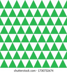 Seamless green and white diamonds and triangles op art medieval textile pattern vector