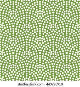 Seamless green and white dotted classic oriental fish scale textile pattern vector