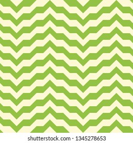 Seamless green and white glitch zig zag abstract geometric pattern vector