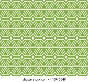 Seamless green and white hexagonal ethnic pattern vector