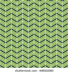 Seamless green and white interchanging chevrons pattern vector