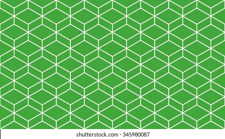 Seamless green and white isometric parallelepiped pattern vector
