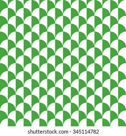 Seamless green and white op art feather illusion pattern vector