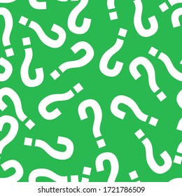 Seamless green and white question mark symbol pattern vector