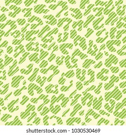 Seamless green and white striped leopard print tileable animal pattern vector