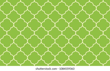 Seamless green and white vintage ornate islamic pattern vector