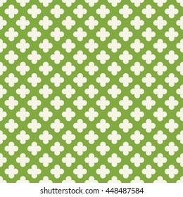 Seamless green and white vintage pattern vector