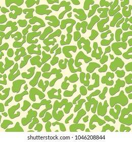 Seamless green and white volume leopard print animal pattern vector