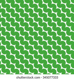 Seamless green and white xmas diagonal rounded zigzag pattern vector