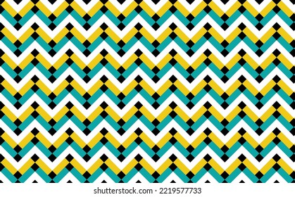 Seamless green and yellow colored zigzag pattern. Suitable for background, banner, wallpaper, cover, and fabric.