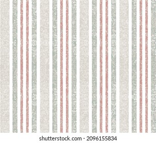 Seamless green,red, white farmhouse style stripes texture. Woven linen cloth pattern background. Line striped closeup weave fabric for kitchen towel material. Pinstripe fiber picnic table cloth