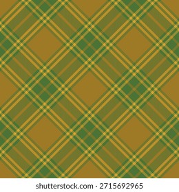 Verde contínuo, padrão de verificação de cor amarelo. Desenho xadrez para impressões.Repetição do padrão.  Tecido tartan repetido.Vetor escocês fabriс.Ekose texture.Madras flannel.Checker line.Stripe gingham.
