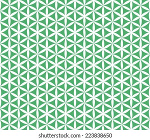 Seamless grenn hexagonal floral pattern vector