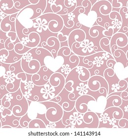 seamless grey background with hearts