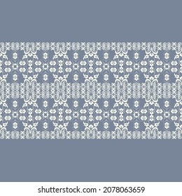 Seamless grey background with light pattern in baroque style. Vector retro illustration. Ideal for printing on fabric or paper for wallpapers, textile, wrapping. 