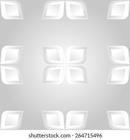 Seamless grey background with muted abstract flowers. Geometry