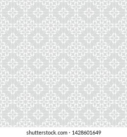 Seamless grey background with white pattern in baroque style. Vector retro illustration. Ideal for printing on fabric or paper for wallpapers, textile, wrapping. 