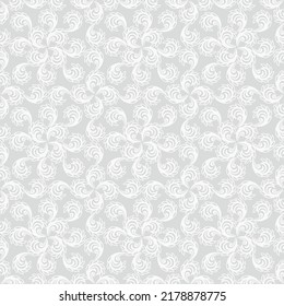 Fondo gris sin inconfundibles con estampado blanco de estilo barroco. Ilustración vectorial retro. Ideal para imprimir en tela o papel para papel de pared, textil, envoltura. 