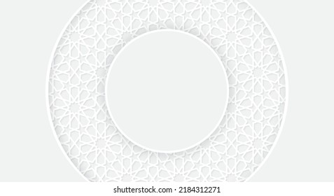 Seamless grey background with white pattern in baroque style. Texture arabian traditional motif