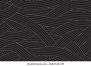 Fondo gris y negro sin fisuras con ondas abstractas. Ondas estilizadas. Moderno Fondo de pantalla digital con ondas grises, semitonos.