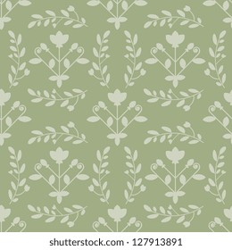 Seamless grey decorative damask background
