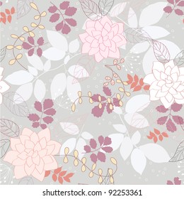 seamless grey floral background