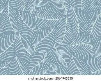 seamless grey floral background with abstract leaves