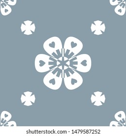 Seamless grey flower abstract pattern vector