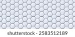 Seamless grey hexagon tile pattern. Honeycomb ceramic tiled texture for bathroom wall, kitchen floor, pool surface. Repeating mosaic grid background. Repeated light blue wallpaper. Vector backdrop